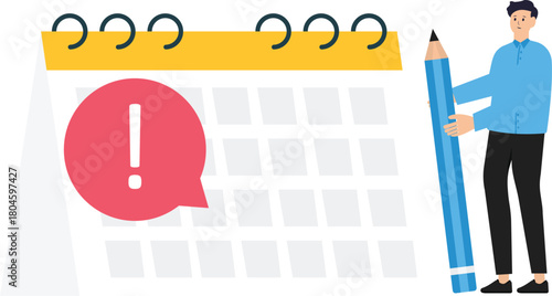 calendar date of important appointment, reminder or schedule of meeting or event, work deadline or launch date planning, businessman by making red circle on important day on calendar.
