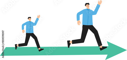 overcoming challenges and obstacles on the way to business success. increasing motivation to achieve goals, overcoming obstacles concept


