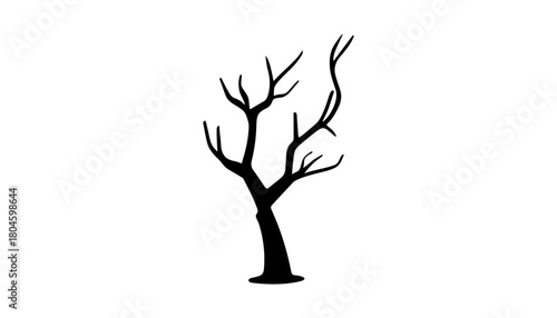 Dead tree silhouette vector illustration isolated on white