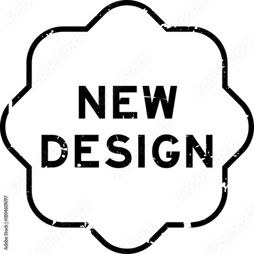 Grunge black new design word square rubber seal stamp on white background