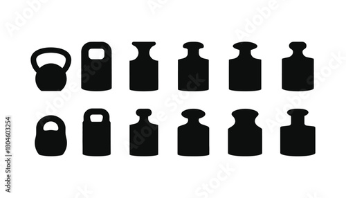 Find kettlebell weights vector silhouette training equipment
