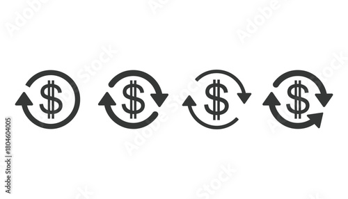 Dollar currency exchange money transfer vector icon illustration