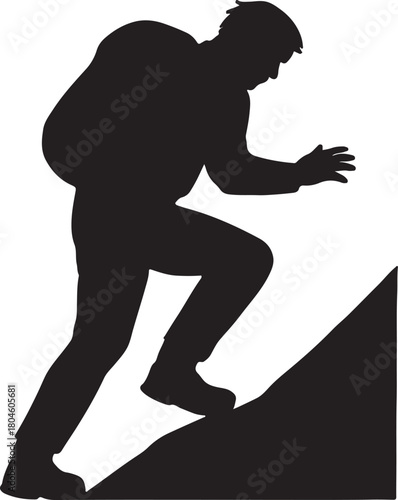 silhouette of a climber running upward