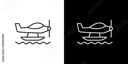 Floatplane Icon Water Landing Aircraft Vector Illustration for Travel Designs