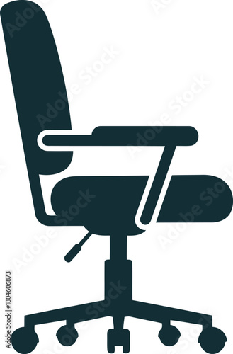 Office chair icon for workspace and ergonomic seating design