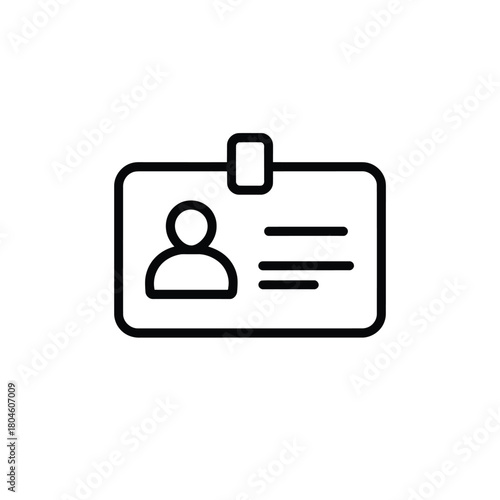 Simple black and white icon of an identification card