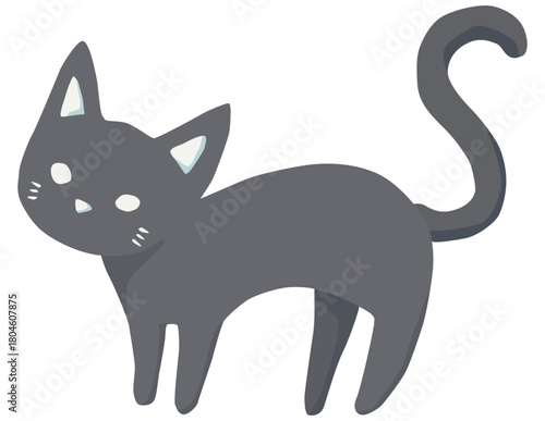 黒猫のイラスト 全身 ベクター素材