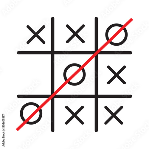 Tic Tac Toe Grid Classic Game Board.