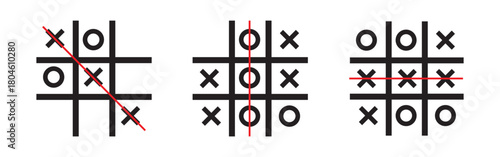 Tic tac toe icon outline trend modern simple versions.