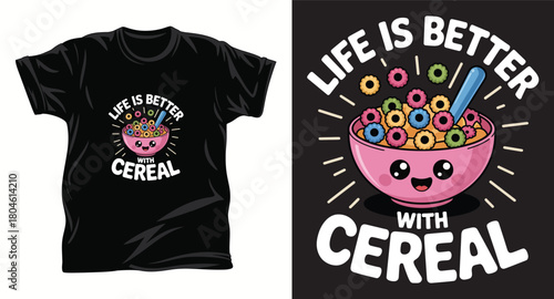Cereal graphic vector T shirt design print.