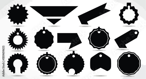 Silhouette Tags Set Vector Price Tags, Labels and Stickers