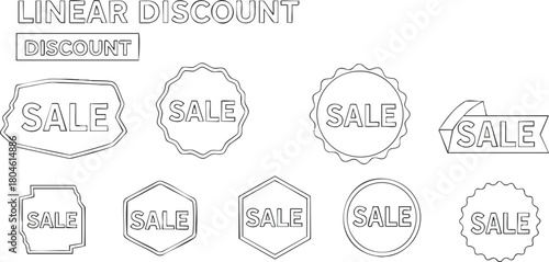Minimalist Sale Banners and Stickers for Discount Promotions