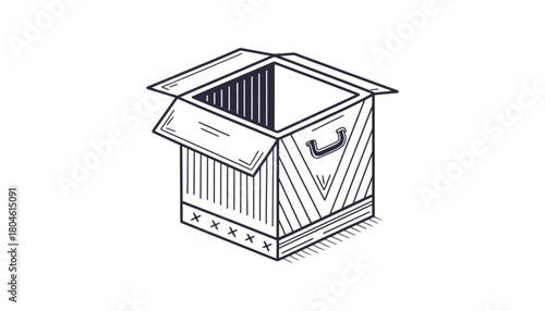 Open cardboard box illustration for storage and moving needs