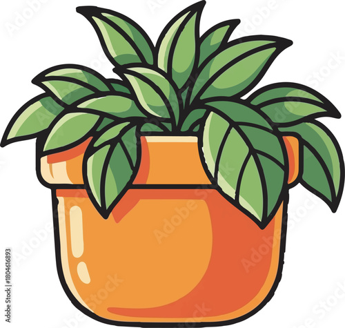 Vibrant green potted plant brings a touch of nature indoors, brightening any space.