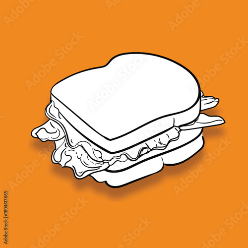 Simple Doodle of a Classic Deli Sandwich