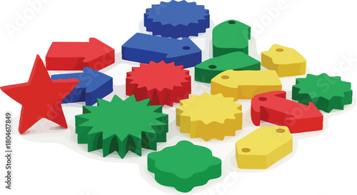 Colorful Array of Geometric Shapes A Vibrant Educational Tool for Learning