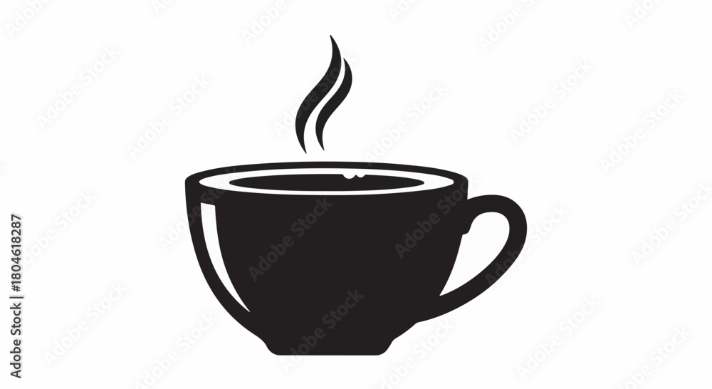 Obraz premium Steaming cup of coffee or tea, a comforting warm beverage illustration