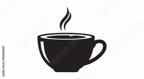 Steaming cup of coffee or tea, a comforting warm beverage illustration