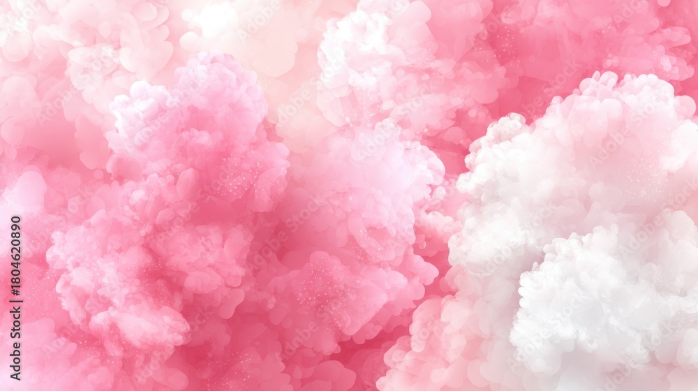Fototapeta premium Soft Pink and White Cloud Background with Ethereal Texture for Dreamy and Romantic Visuals in Various Design Projects and Digital Applications
