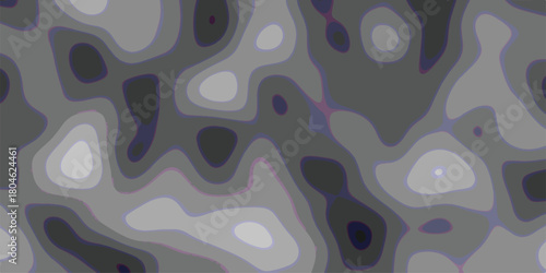 Abstract topographic contour map with a grayscale color scheme and delicate purple outlines, offering a textured and visually intriguing background for graphic design