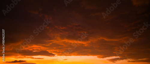 Awesome sunset and soft pink clouds of pastel tones. Image template of textured sky. Gorgeous photo wallpaper. Bright epic sky. Dramatic evening light and fiery orange sunset. Beauty of earth.