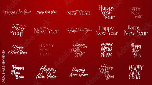 Happy New Year. Lettering text, calligraphy handwriting for christmas happy new year. Holiday christmas background, happy new year symbol