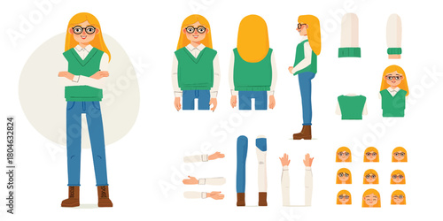 Female character design elements and accessories