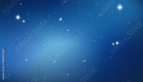 Starry night sky vector background with glowing Milky Way and cosmic light effects. Deep space wallpaper design for celestial posters, banners, holiday cards and universe themed decor