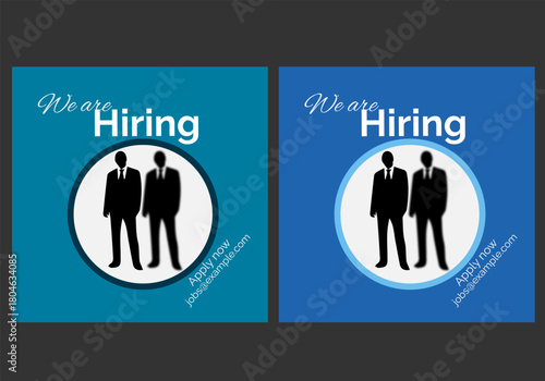 We are hiring recruitment open job vacancy design vector social media post banner template or web banner layout .	