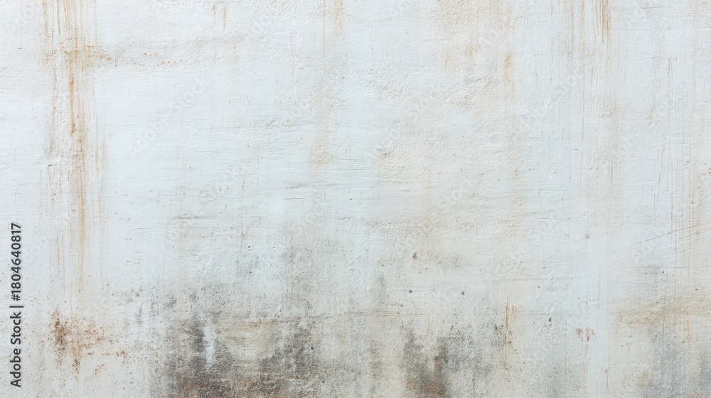 Fototapeta premium Abstract Background of a Rough Textured White Wall with Subtle Stains, Ideal for Minimalist Designs and Creative Projects in Various Contexts