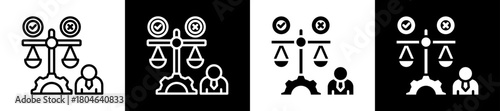 Business Ethics Icon Set In Black And White Filled Style Collection