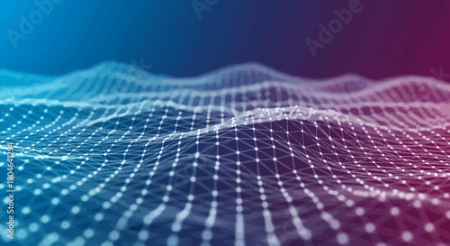 Abstract Digital Network A Blue and Purple Visualization of Data Connectivity and Innovation