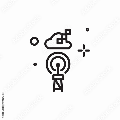 broadcast cloud icon sign vector