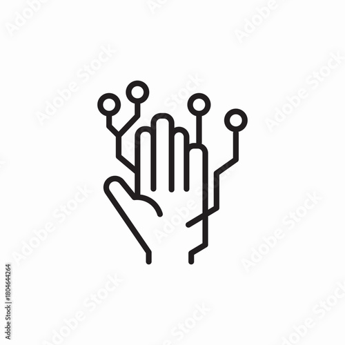 digital hand icon sign vector
