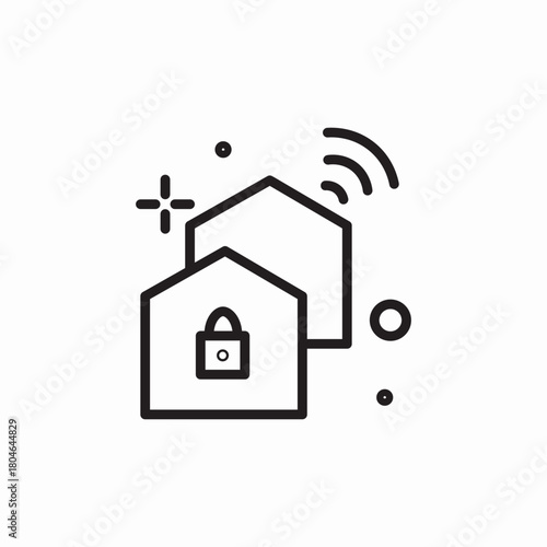 home wifi security icon sign vector