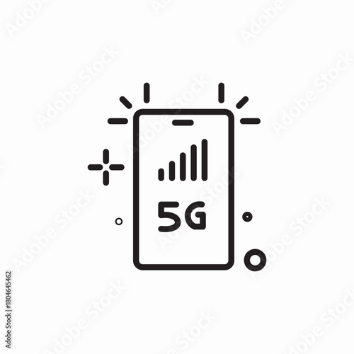 phone 5g icon sign vector