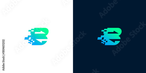 Modern Digital "B" Lettermark Logo Design for Technology and Business Applications