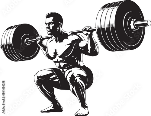 Man performing bench press exercise silhouette for strength training and fitness silhouette