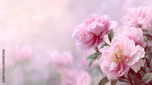Wallpaper Mural Delicate Pink Peonies Against a Soft Pastel Background Capturing the Beauty of Spring Blooms and Romance in Nature’s Color Palette Torontodigital.ca