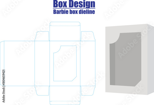 Packaging box dyeline design with template 