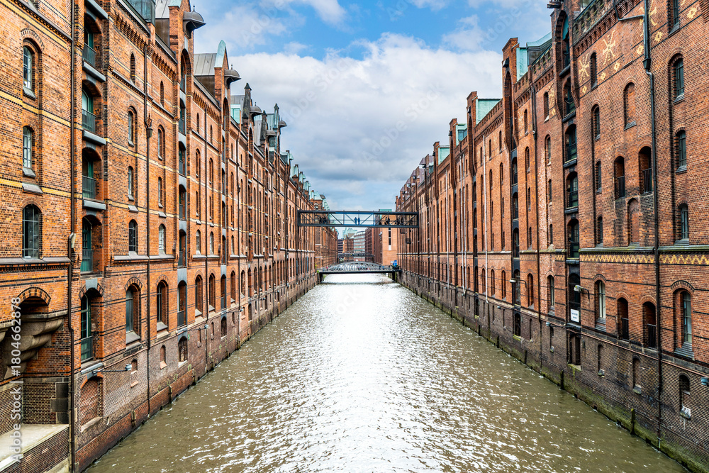 Naklejka premium World heritage site the historic warehouse district in Hamburg