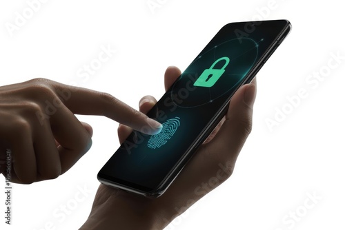 Fingerprint phone security unlock mobile technology smartphone data access protection privacy concept
