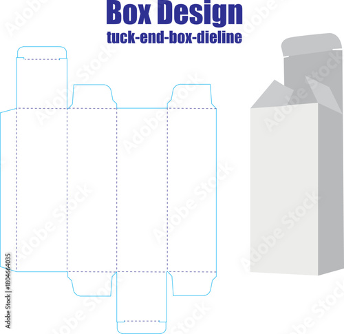 Packaging box dyeline design with template 