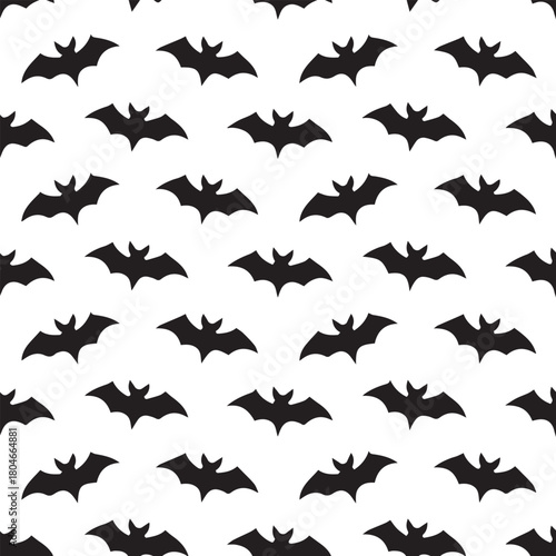 bat seamless silhouette pattern of flying bats vector background