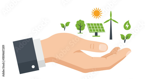 Eco Friendly Business Hand Solar Energy Sustainability Green Technology green energy