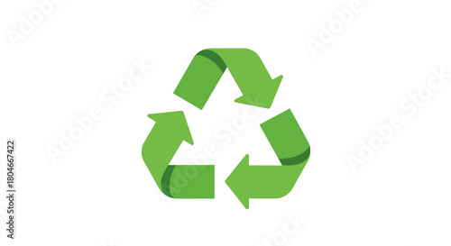 Green Recycling Symbol on White Background Sustainable Icon green energy