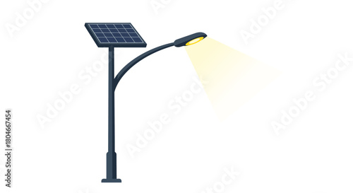 Solar Powered Street Light Renewable Energy Green Technology Vector Illustration green energy