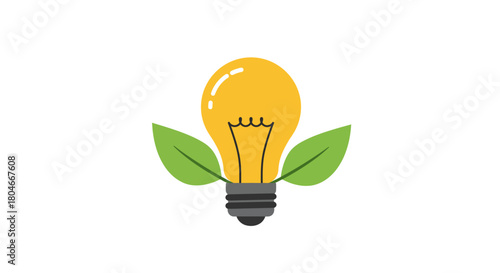 Eco Friendly Energy Concept Lightbulb with Green Leaves for Sustainable Innovation green energy