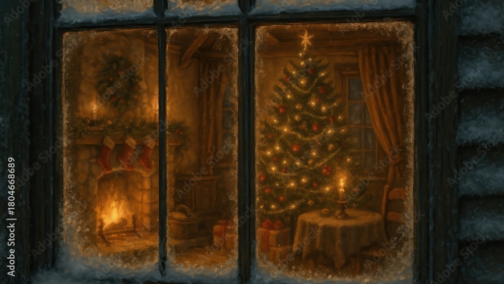 Fototapeta premium Cozy festive winter desktop wallpaper