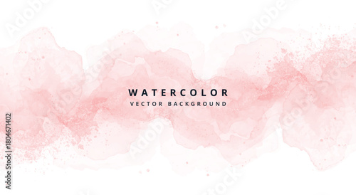 Delicate watercolor background in pastel pink isolated on, perfect for adding a touch of elegance to your designs with its soft and dreamy texture